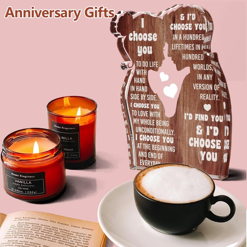 MAMAGIFTREE Valentines Day Gifts for Him Her Boyfriend Girlfriend Valentines Gifts for Wife Husband I Love You Birthday Gift to My Love Anniversary Wedding Gift for Couple Acrylic Sign Desk Decor - Image 5
